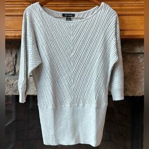 Shimmering silver 3/4 length sweater